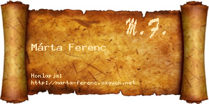 Márta Ferenc névjegykártya