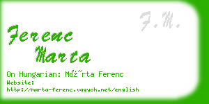 ferenc marta business card